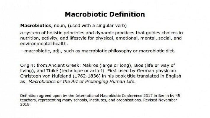 Macrobiotic Definition 2018 update
